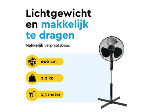 Statiefventilator BRASQ F300 Ø 40cm zwart
