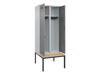 locker met bank,voor scheiding van kleding,HxBxD 2120x800x815mm,2vak - 1