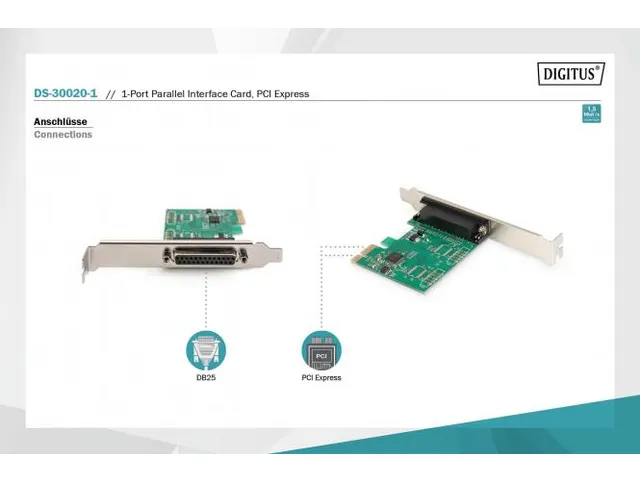 Parallelle I/O 1-poorts PCIexpress-uitbreidingskaart chipset: AX99100
