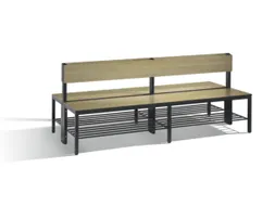 omkleedbank,HxLxD 796x2000x760mm,HPL eiken-sereno,frame staal RAL7021