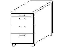 Mobiel Ladeblok 570X430X800Mm Centr. Vergrendeling Rollen Onyxgrijs