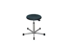 Draaikruk Zwart PU Zitting H 440-630Mm Glijders Rvs Gasveer