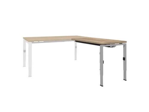 Bureau Linesto N4 aanbouwtafel 120x60cm honey castello 25mm alu