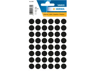 HERMA 1869 Multipurpose etiketten Rond 13mm Zwart 240 stuks - 1