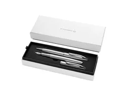 Schrijfset Pelikan Jazz Noble Elegance K36+P36 medium zilver