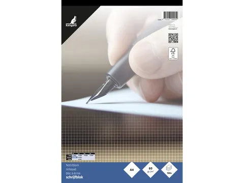 Schrijfblok Kangaro A4 ruit 5mm 60 grams 100 blad