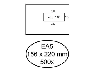 Envelop Quantore 156X220Mm Venster Rechts 40X110Mm Gegomd - 1