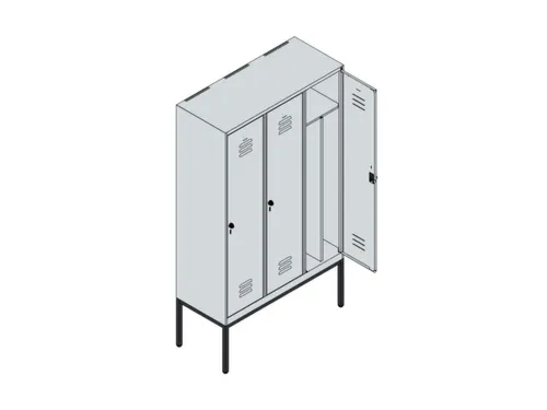 locker voor scheiding van kleding,HxBxD 2120x1200x500mm,3vak