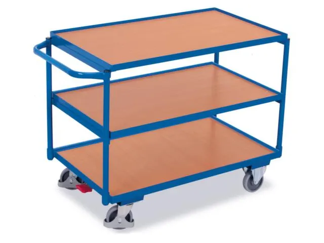 Tafelwagen 250kg 1000x600mm 3 Etages Houten Plaat Horizontale Beugel