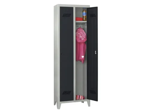 lockerkast v. kinderen,HxBxD 1600x630x500mm,2vak,RAL7035,front RAL7016
