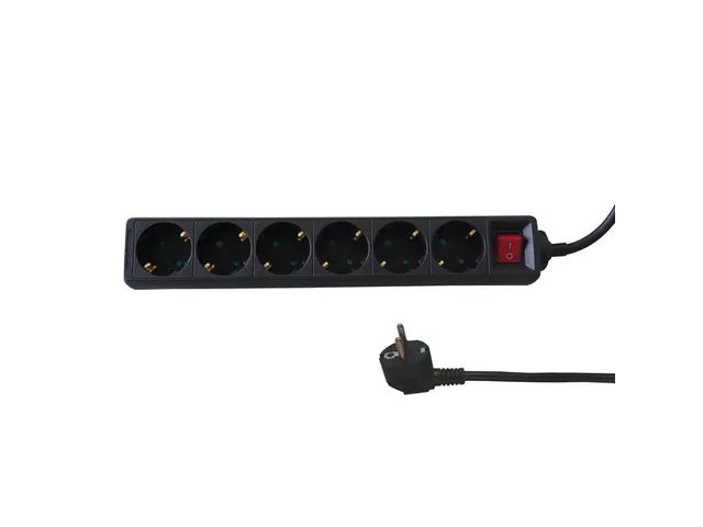 Stekkerdoos BRASQ 6 voudig 5 meter zwart