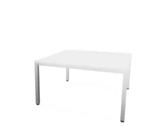 vergadertafel HxBxD 74x140x140cm vierkant Bl-wit 4voeten alu