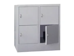 lockerkast,HxBxD 855x800x500mm,2x2vakken,RAL7035,front RAL7035