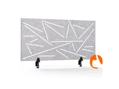 Akoestisch Bureaupaneel met patroon uitsnede 60x120cm Lichtgrijs