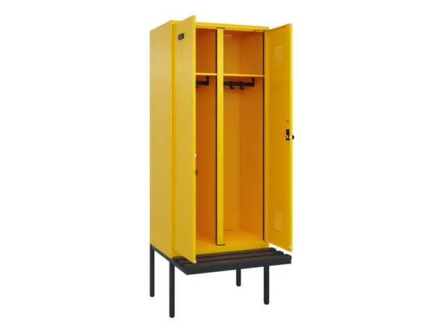 locker met bank,voor scheiding van kleding,HxBxD 2120x800x815mm,2vak