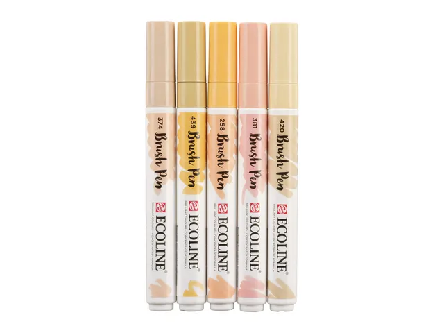 Feutre pinceau Talens Ecoline beige-rose assorti bliser 5 pièces