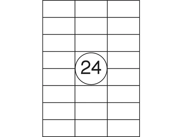 Office Product Etiket 70x37mm Wit Rechte Hoek 2400 stuks