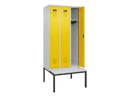 locker met bank,HxBxD 2120x900x815mm,3vak,vak B 300mm,cilinderslot