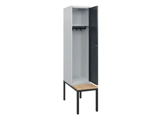locker met bank,HxBxD 1950x400x815mm,1vak,vak B 400mm,draaigrendel - 2