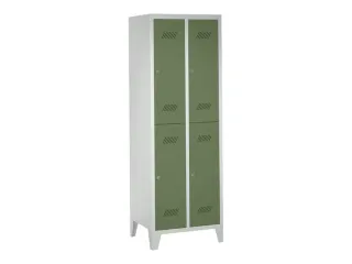 dubbeldekse locker,HxBxD 1850x600x500mm,2x2vak.,RAL7035,front RAL6011 - 2