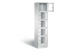 Lockerkast 1800x420x500mm 1x5 vakken Cilinderslot, Sokkel, RAL7035