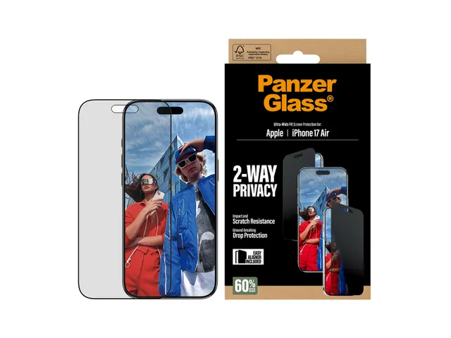 PanzerGlass 2-Way Privacy Screen Protector iPhone Air | Ultra-Wide