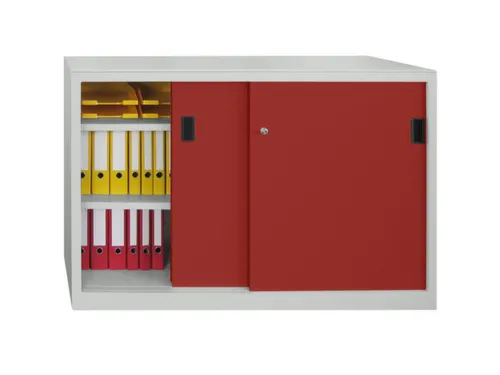 schuifdeurkast,HxBxD 1000x1500x600mm,RAL7035,front RAL3000