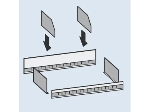 verdeelschot,v. inhaakstelling,BxD 1000x400mm,staal verzinkt