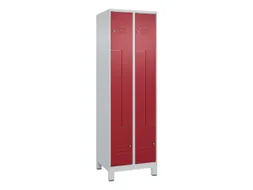 Z-garderobekast,HxBxD 1950x600x500mm,vak B 150/300mm,cil.-slot,voeten