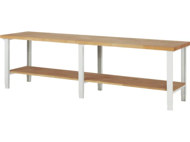 werkbank,HxBxD 790-1140x3000x700mm,beukblad,draagverm. 750kg