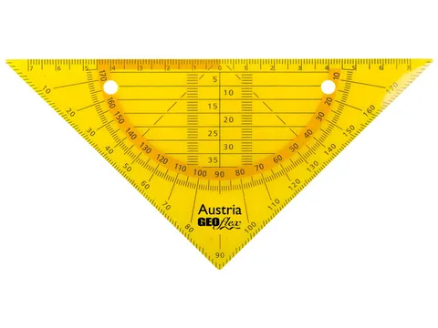 Geodriehoek Aristo GEOflex 14cm flexibel Neon oranje