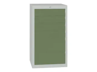 ladekast 900x500x500mm 6laden cilinderslot RAL7035 front RAL6011 - 1