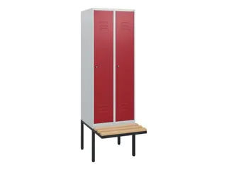 locker met bank,HxBxD 1950x600x815mm,2vak,vak B 300mm,cil.-slot - 1
