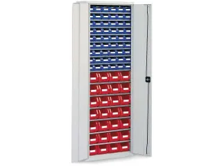 Stellingkast Met 82zichtbakken Hxbxd 1950x690x285mm Ral7035 - 1