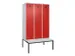 locker met bank,voor scheiding van kleding,HxBxD 2120x1200x815mm,3vak