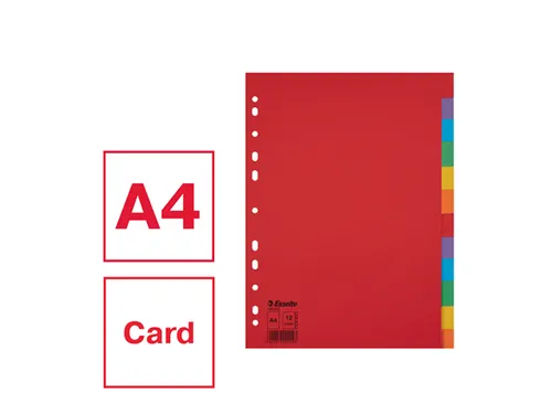 Tabblad Esselte A4 11-Gaats Karton 12-Delig Zonder Voorblad