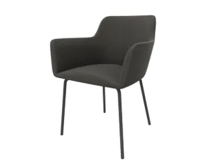 Bezoekersstoel 4Voeten Ronde Buis Donkergrijs Antraciet - 1