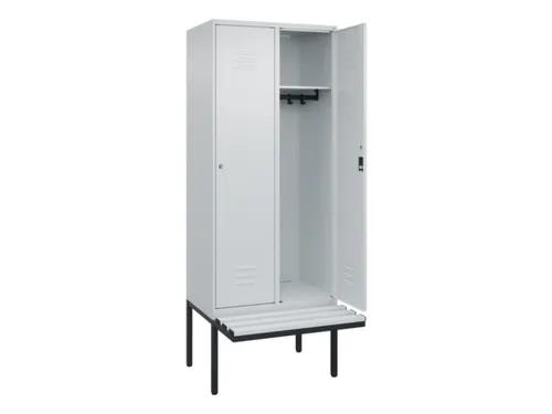 locker met bank,HxBxD 2120x800x815mm,2vak,vak B 400mm,cil.-slot