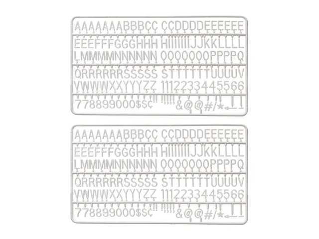 Letter set IEZZY voor letterbord 2x 150 letters en cijfers Wit