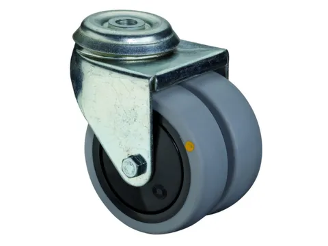 dubbel ESD-zwenkwiel,draagverm. 60kg,rubber-banden,ØxB 50x18mm