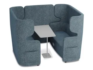 Zitgroep 2Banken Tafel 4-Zits Geluidabsorberend Blauw 1320x2200x1570mm - 2
