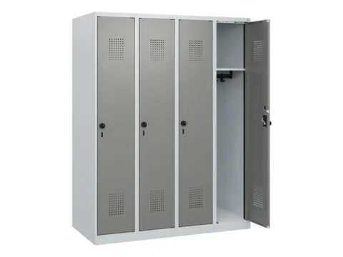 schoollocker,HxBxD 1530x1200x500mm,4vak,vak B 300mm,draaigrendel