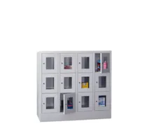 lockerkast,HxBxD 1187x1200x500mm,4x3vakken,RAL7035,front RAL7035