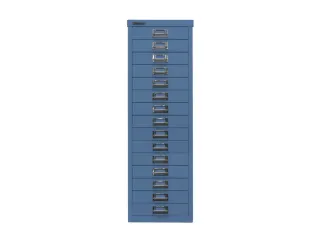 kantoor-ladekast HxBxD 860x279x380mm 15 laden romp + front blauw staal - 2