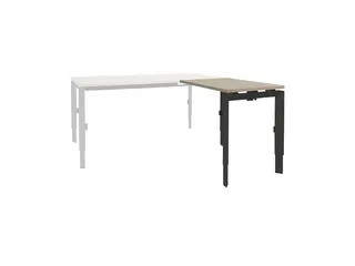 Bureau Linesto N3 aanbouwtafel 80x60cm robson eiken 25mm zwart - 1