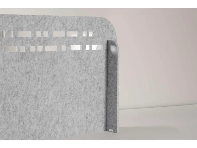 Akoestisch PET-vilt scheidingsscherm M 100x15cm lichtgrijs