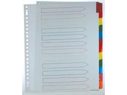 Tabblad karton A4 Assorti 12-delig 11-gaats Index