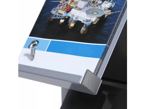 Brochurerek Totem Zilver Met Stalen Legplanken