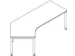 In hoogte verstelbaar hoekbureau 680-820x2370x1130mm beuken alu