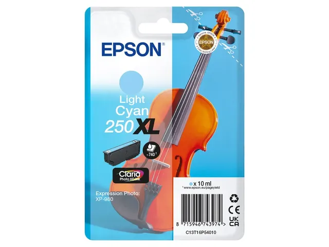 Inktcartridge Epson 250XL T16P54 licht blauw